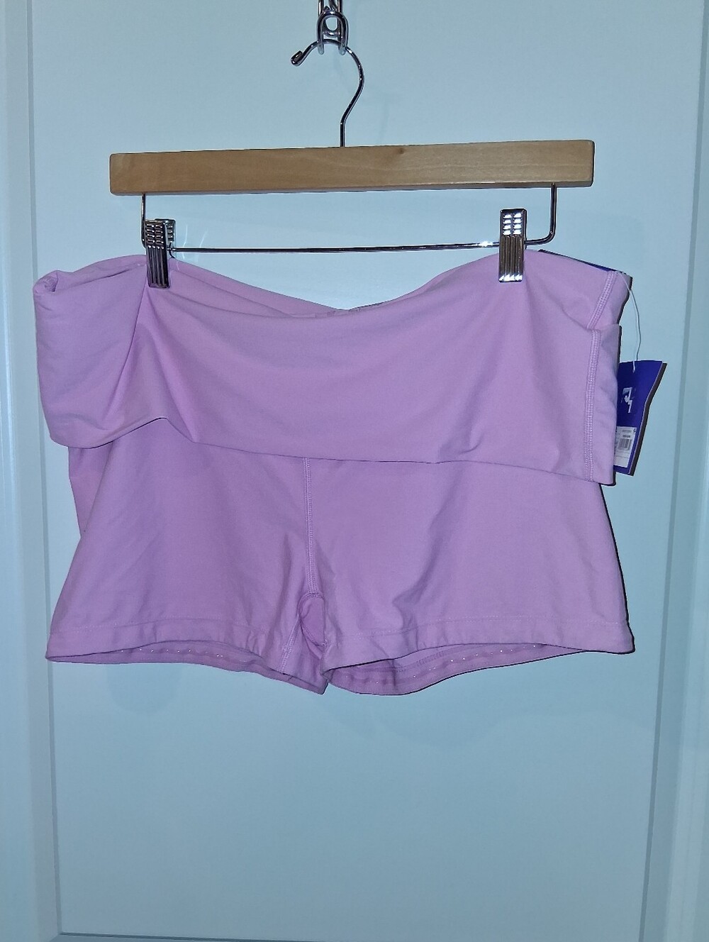 NEW Joy Lab Fold-Over Waist Low Rise Yoga Shorts w Stretch Light Pink Lady's XXL